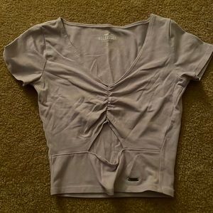 lilac purple hollister v-neck top crop top!!